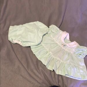 Vintage Mint Green Baby Dress with Bloomers